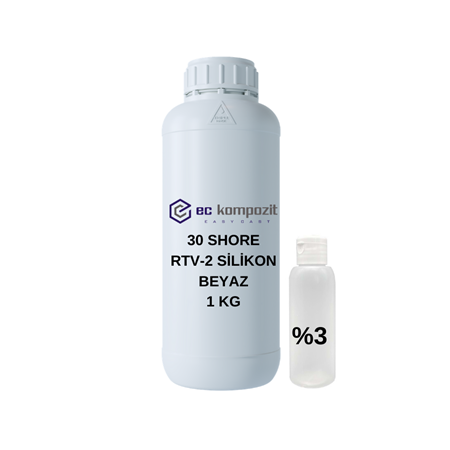 30 SHORE Beyaz RTV 2  Kalıp Silikonu 1 KG