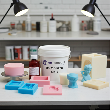 25 SHORE Beyaz RTV 2  Kalıp Silikonu 5 KG