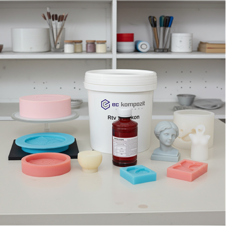 10 SHORE Beyaz RTV 2  Kalıp Silikonu 5 KG