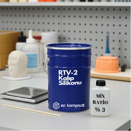 20 SHORE Beyaz RTV 2  Kalıp Silikonu 25 KG