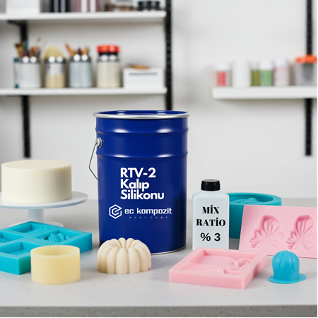 10 SHORE Beyaz RTV 2  Kalıp Silikonu 25 KG