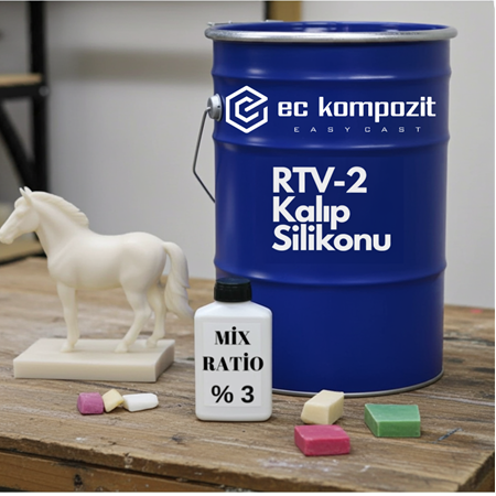 15 SHORE Beyaz RTV 2  Kalıp Silikonu 25 KG